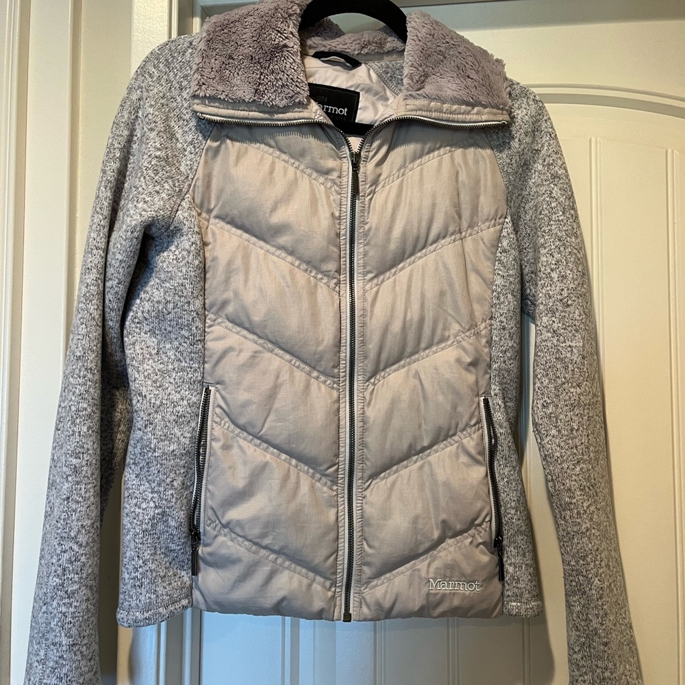 Marmot cold weather mix media jacket-Small light grey